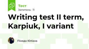 Writing test II term, Karpiuk, I variant