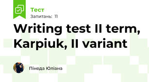 Writing test II term, Karpiuk, II variant