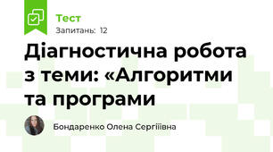 Діагностична робота з теми: «Алгоритми та програми