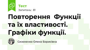 Повторення  Функції та їх властивості. Графіки функції. 