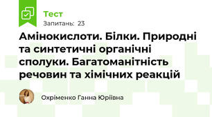 Амінокислоти. Білки. Природні  та синтетичні органічні сполуки. Багатоманітність речовин та хімічних реакцій