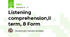 Listening comprehension,II term, 8 Form
