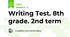 Writing Test. 8th grade. 2nd term