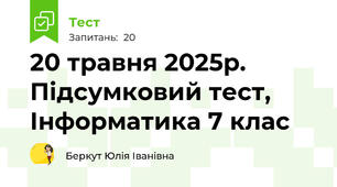 20 травня 2025р. Підсумковий тест, Інформатика 7 клас