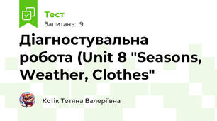 Діагностувальна робота (Unit 8 "Seasons, Weather, Clothes"