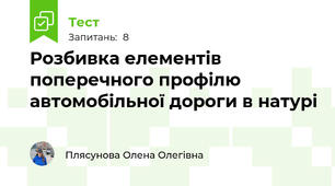 Розбивка елементів поперечного профілю автомобільної дороги в натурі