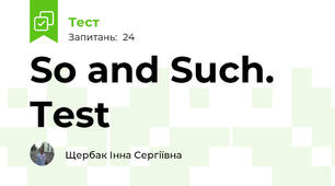 So and Such. Test 