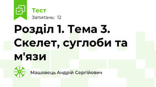 Розділ 1. Тема 3. Скелет, суглоби та м'язи