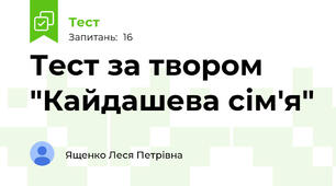 Тест за твором "Кайдашева сім'я"
