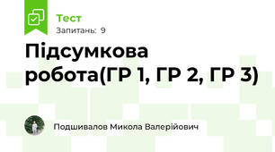 Підсумкова робота(ГР 1, ГР 2, ГР 3)