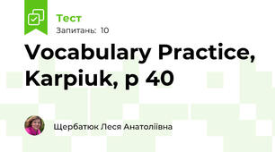 Vocabulary Practice, Karpiuk, p 40