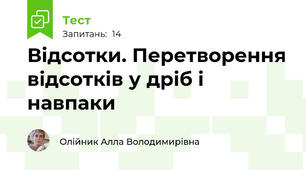 Відсотки. Перетворення відсотків у дріб і навпаки 