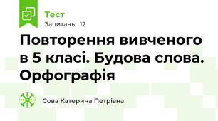 Повторення вивченого в 5 класі. Будова слова. Орфографія