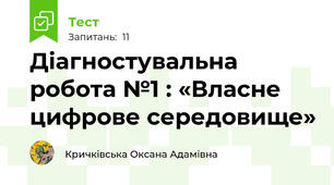 Діагностувальна робота №1 : «Власне цифрове середовище»