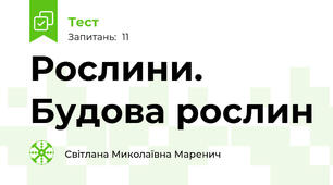 Рослини. Будова рослин