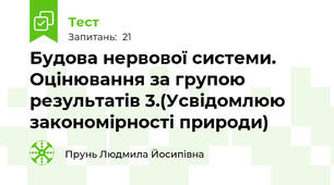 Будова нервової системи. Оцінювання за групою результатів 3.(Усвідомлюю закономірності природи)
