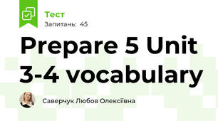 Prepare 5 Unit 3-4 vocabulary