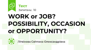 WORK or JOB? POSSIBILITY, OCCASION or OPPORTUNITY?