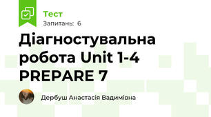 Діагностувальна робота Unit 1-4 PREPARE 7
