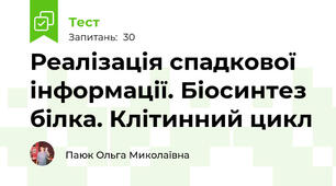 Реалізація спадкової інформації. Біосинтез білка. Клітинний цикл