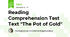Reading Comprehension Test Text "The Pot of Gold"
