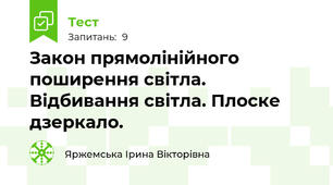 Закон прямолінійного поширення світла. Відбивання світла. Плоске дзеркало.