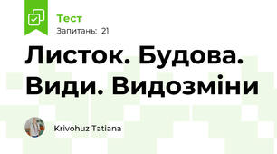 Листок. Будова. Види. Видозміни