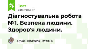 Діагностувальна робота №1. Безпека людини. Здоров'я людини.