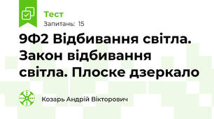 9Ф2 Відбивання світла. Закон відбивання світла. Плоске дзеркало