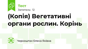 (Копія) Вегетативні органи рослин. Корінь