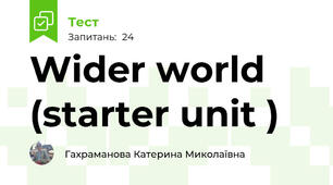 Wider world (starter unit ) 