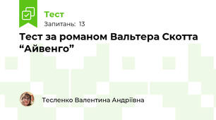 Тест за романом Вальтера Скотта “Айвенго”