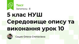 5 клас НУШ Середовище опису та виконання урок 10 