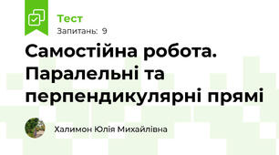 Самостійна робота. Паралельні та перпендикулярні прямі