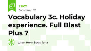 Vocabulary 3c. Holiday experience. Full Blast Plus 7