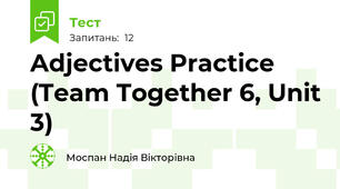 Adjectives Practice (Team Together 6, Unit 3)