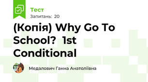 (Копія) Why Go To School?  1st Conditional