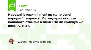 Народні історичні пісні як жанр усної народної творчості. Легендарна постать кошового отамана в пісні «Ой як крикнув же козак Сірко».