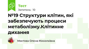 №19 Структури клітин, які забезпечують процеси метаболізму.Клітинне дихання