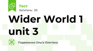  Wider World 1 unit 3