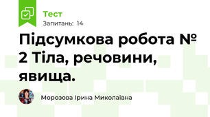 Підсумкова робота № 2 Тіла, речовини, явища.