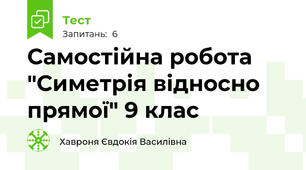 Самостійна робота "Симетрія відносно прямої" 9 клас