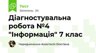  Діагностувальна робота №4 "Інформація" 7 клас