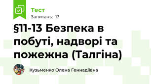 §11-13 Безпека в побуті, надворі та пожежна (Талгіна)