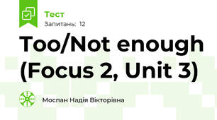 Too/Not enough (Focus 2, Unit 3)