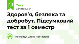 Здоров’я, безпека та добробут. Підсумковий тест за 1 семестр