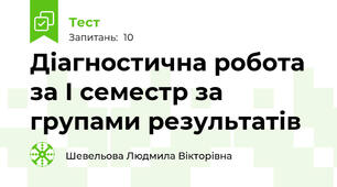 Діагностична робота за І семестр за групами результатів