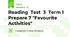 Reading  Test  3  Term 1  Prepare 7 "Favourite Activities"