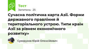 Сучасна політична карта Азії. Форми державного правління й територіального устрою. Типи країн Азії за рівнем економічного розвитку»