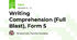 Writing Comprehension (Full Blast), Form 5